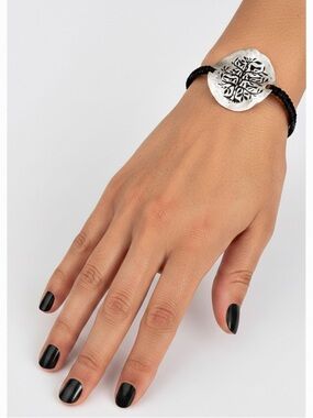 TAI JEWELRY Sterling Silver “Tree of Life” Wavy Disc Braided Bracelet